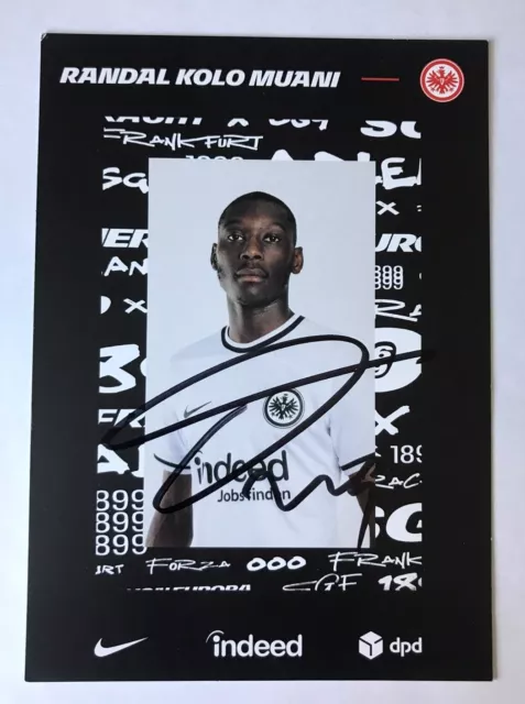 Autogrammkarte Randal Kolo Muani, Eintracht Frankfurt, Saison 2022/2023, Paris