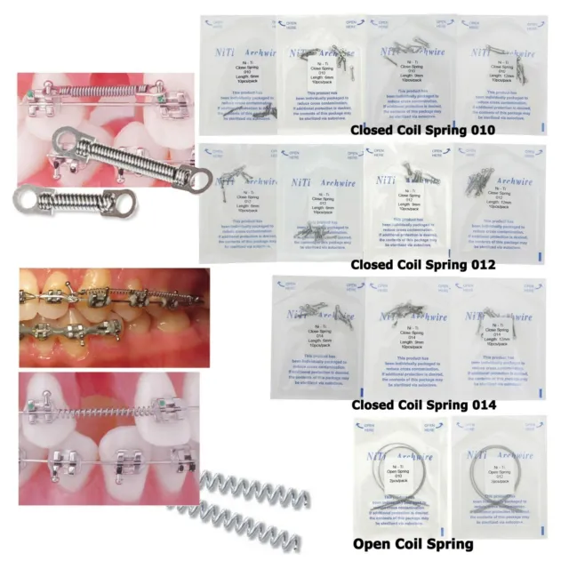 Dental Orthodontic Niti Open Closed Coil Spring Roll Arch Wire 008 010 012 014