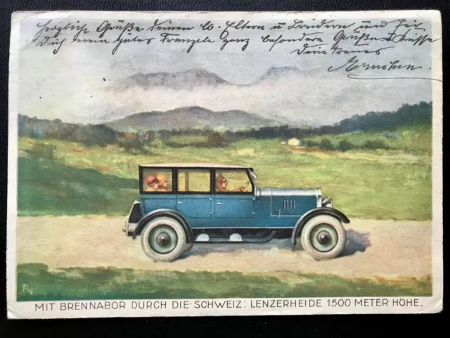 AK Litho (31) Werbung Brennabor Automobile, Lenzerheide, Technik, um 1925 RAR