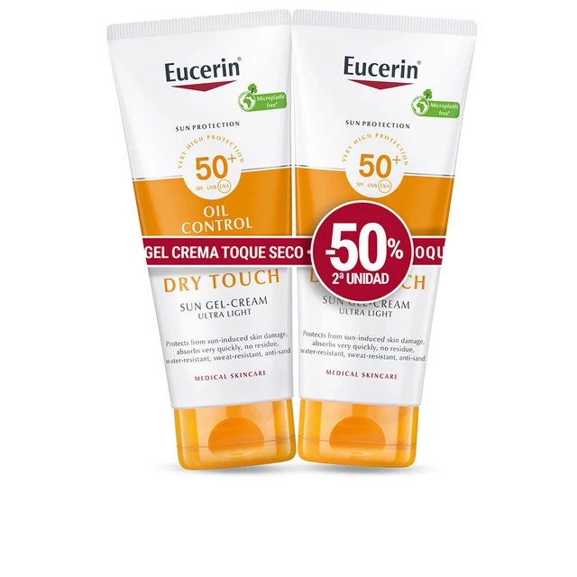 SENSITIVE PROTECT toque seco gel crema SPF50+ promo 2 x 50 ml