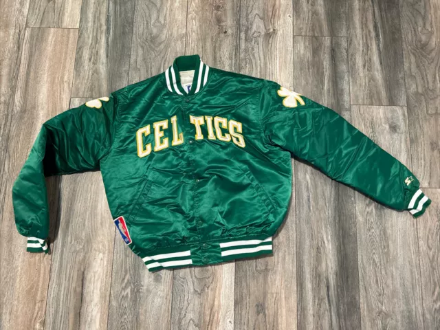 Vintage 80's Starter Boston Celtics NBA Satin Jacket Men’s L Green Mint USA