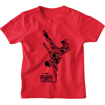 Breakdance Hip Hop Street Music Kids Boys Girls T-Shirt | Screen Printed