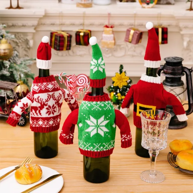 Dinner Table Decor Wine Bottle Bag Christmas Wine Bottle Cover  Xmas Home Party