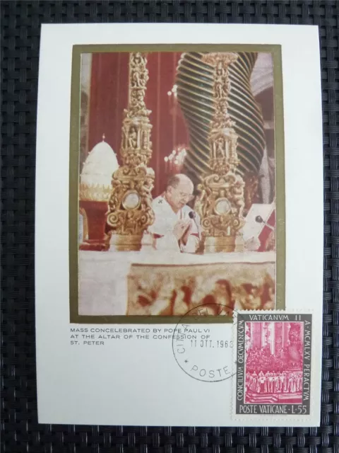 VATICAN MK 1966 PAPST PAUL POPE PAPA PAPIEZ MAXIMUMKARTE MAXIMUM CARD MC c5198