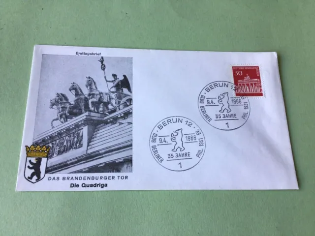 Germany Berlin Brandenburg Gate 1966 stamps cover  Ref 52243