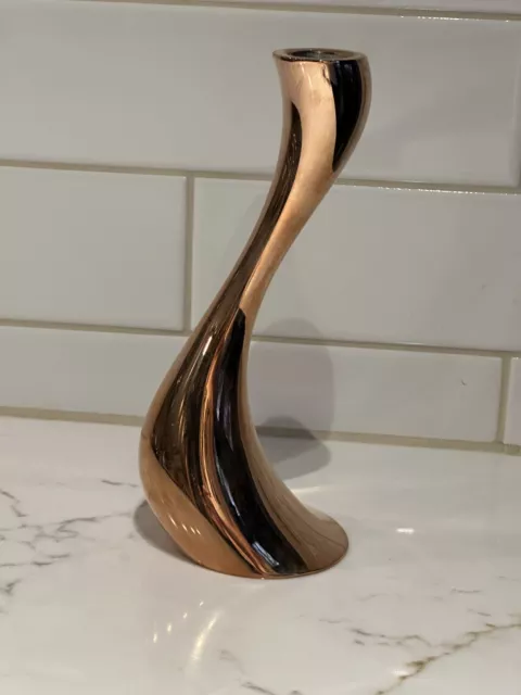 Exquisite Georg Jensen Cobra 18k Rose Gold Medium Candleholder