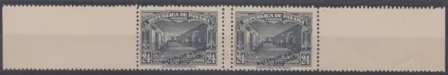 PANAMA 1926 BOLIVAR HALL Sc 254 MGNL GUTTER PAIR PERF PROOF + "SPECIMEN" F,VF