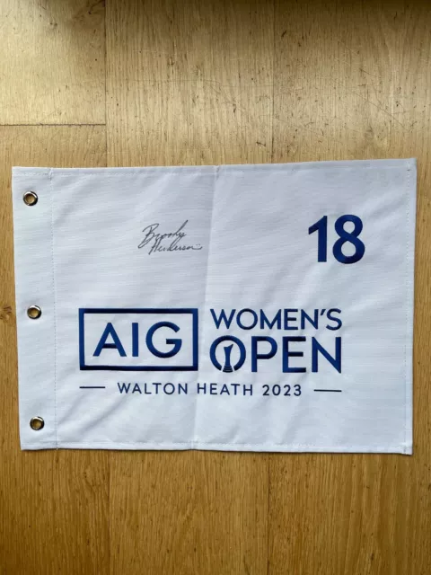 Brooke Henderson  AIG Women's  Open Walton Heath 2023 Autographed Pin Flag