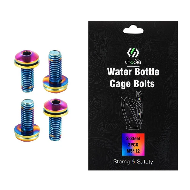 Screws Alloy-4Pcs Bottle Cage Holder Steel  Mountain Road Bike M5*12 Bolt