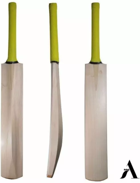 Senior Custom Plain Hand Made English Willow Cricket Bat +Extras FREE KNOCKED IN