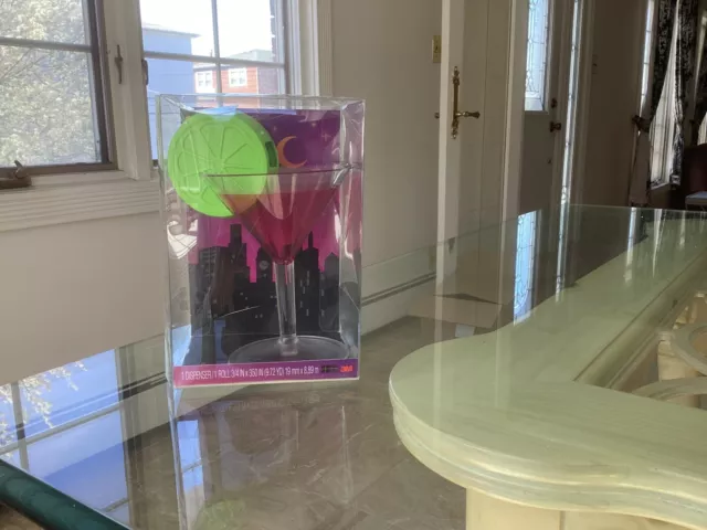 Scotch Magic Tape Dispenser Cosmo Pink Martini Cocktail Glass Lime Pen Holder