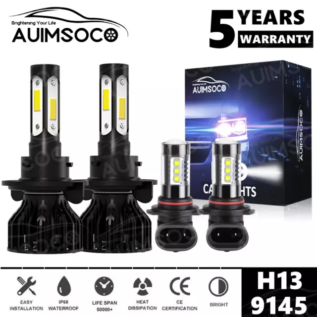 For Ford F-150 F-250 F-350 Super Duty 2005-2014 LED Headlight & Fog Light Bulbs