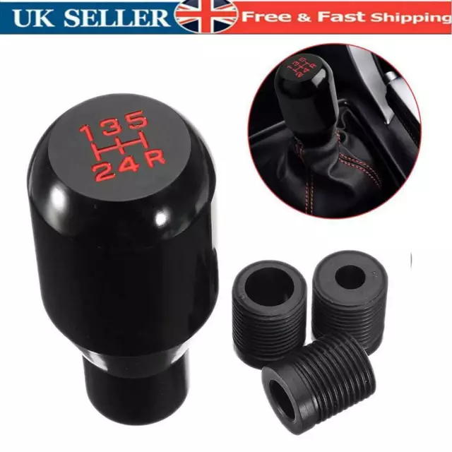 Black Aluminum 5 Speed Manual Shift JDM Knob Gear Shifter Stick Car Universal UK