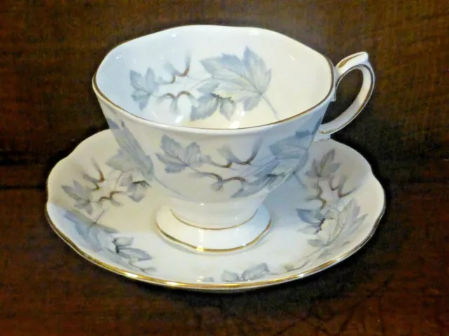 EXCELLENT Royal Albert "SILVER MAPLE" TEA CUPS & SAUCERS - first quality