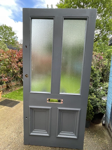 Large Old Antique Reclaimed Victorian Edwardian  External Front Door 3