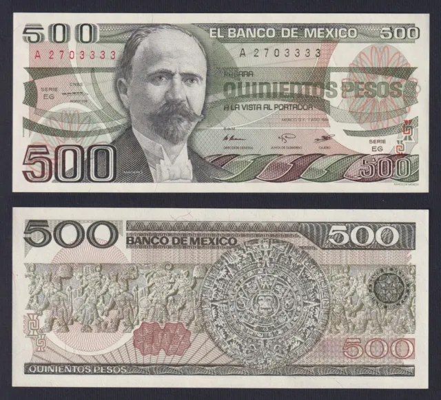 1984 Mexico 500 Pesos Ticket P 79b FDS / UNC C-08