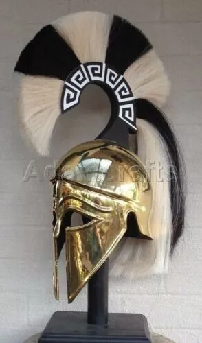 18 gauge Steel Brass Coated Medieval Greek Corinthian Helmet Spartan Helmet Gift