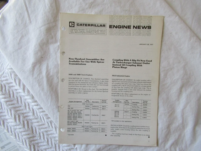 1977 CAT Caterpillar engine news brochure 3408 3406 3412 engines