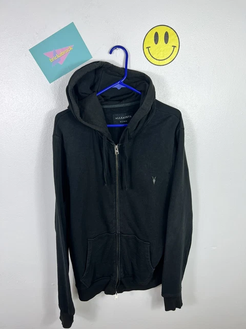 MENS ALLSAINTS ZIP UP HOODED SWEATSHIRT TOP SIZE XL CHEST 49” 99p Start