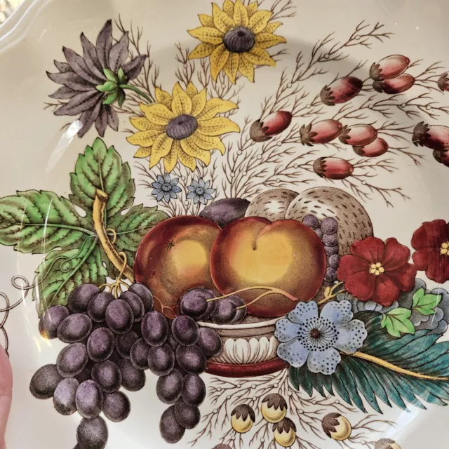 Vintage Copeland Spode England REYNOLDS Dinner Plate 10.5" Fruit & Flowers