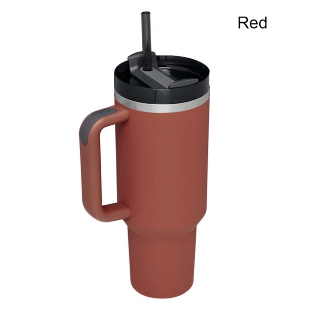 40 oz Stanley Cup Dupe Straw Lid Insulated Stainless Steel Water Bottle Tumbler