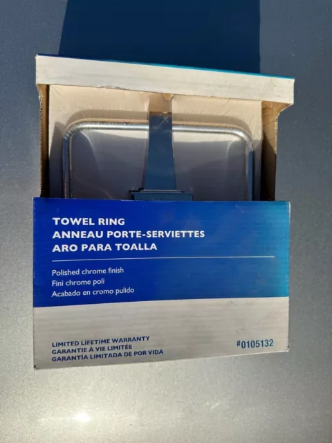 New Towel Ring Polished Chrome Finish Bathroom Shower Upc 747872980183