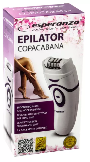Esperanza Epilierer kabellos handlich ergonomisch Damen Rasierer für Beine Arme