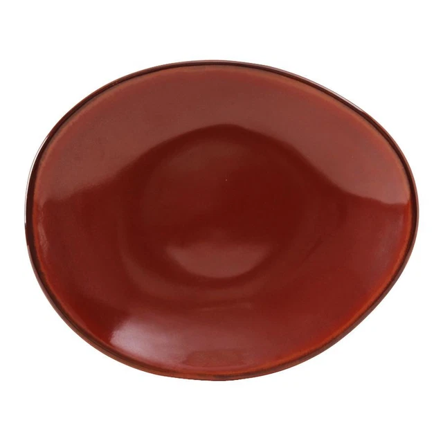 Tuxton GAR-651 Artisan Red Rock 10" Ellipse Plate - 12 / CS