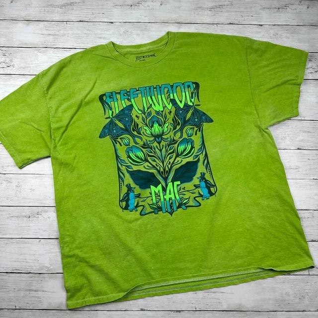 Fleetwood Mac Official Tour T Shirt Men Sz L/XL Penguins Oversized Green