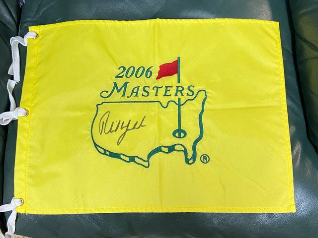 Phil Mickelson Signed 2006 Masters Golf Pin Flag 3 Time Champ LIV