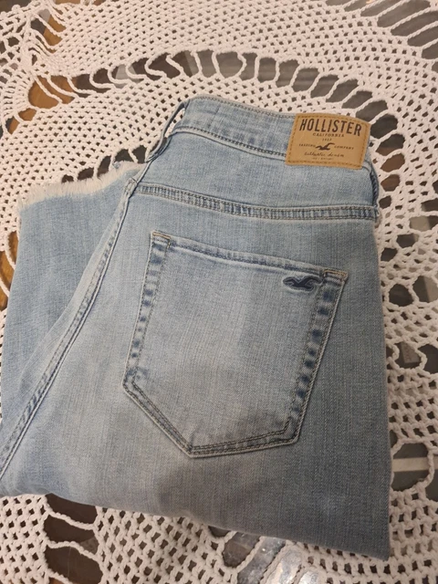 HOLLISTER LADIES BLUE denim jeans boyfriend fit high rise size 9