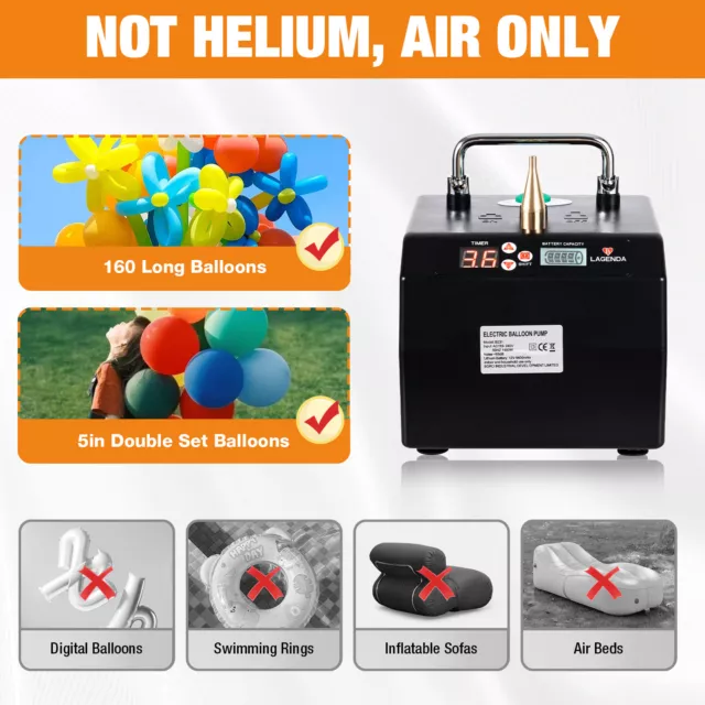 Electric Balloon Air Blower B231 Lagenda Lightweight Ballon Inflator Pump