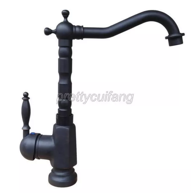 Black Oil Rubbed Brass Swivel Kitchen Sink bathroom Mixer Tap Faucet Pnf340