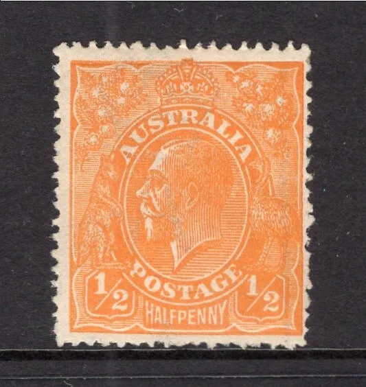 Australia Predecimal Kgv 1/2 Pence Orange Single W/M Very Fine Mnh....1/60