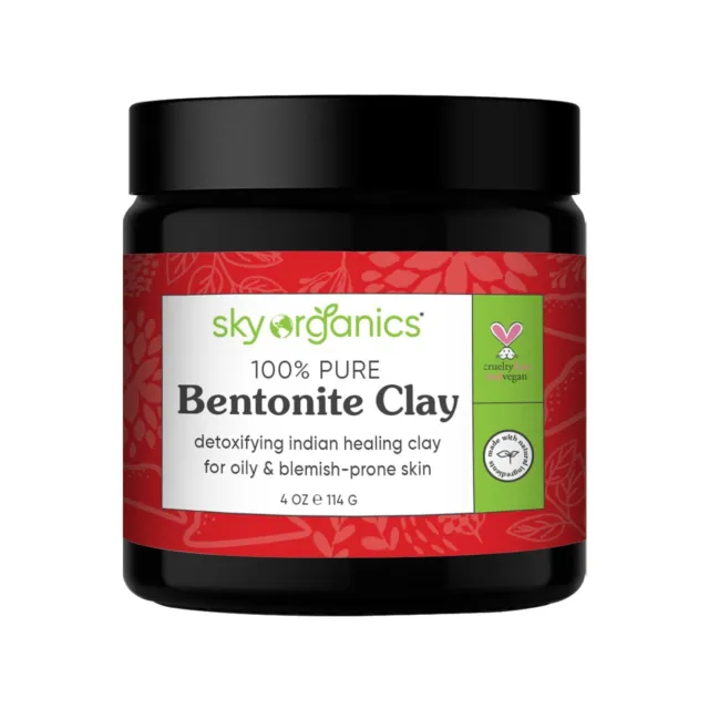 Sky Organics Indian Healing Clay with Detoxifying Bentonite Clay for Face, 100%