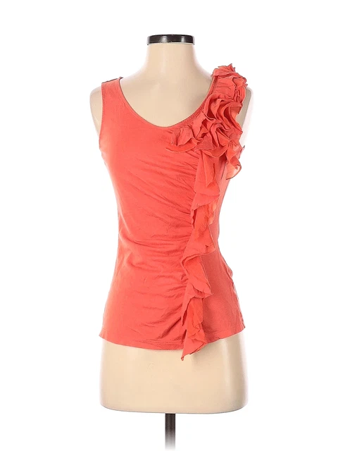 Elle Women Orange Short Sleeve Top XS
