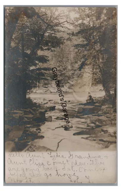 RPPC Creek View near LISBON NY St Lawrence County New York Real Photo Postcard