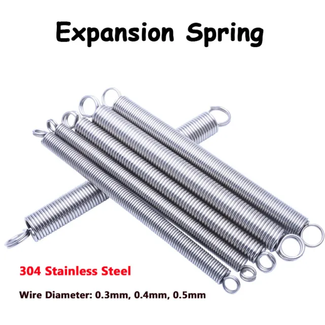 Expansion Spring 0.3/0.4/0.5mm Wire Ø Loop End Extension Springs-Stainless Steel