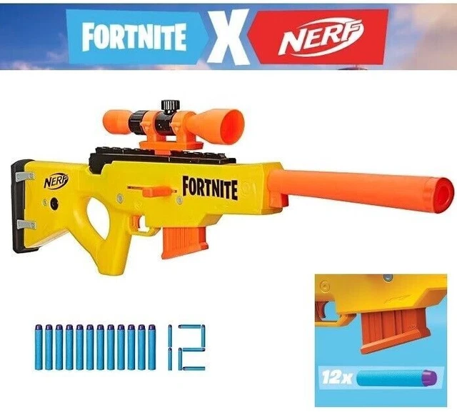 NERF FORTNITE SCHARFSCHÜTZENGEWEHR/BLASTER BASRL, Bolt Action, 6