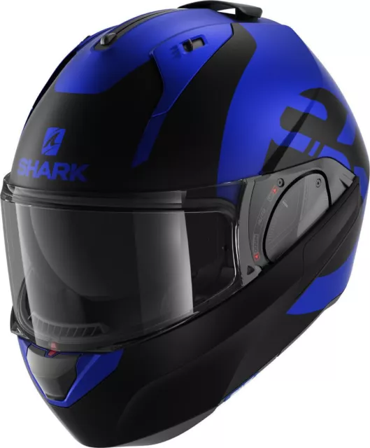 Casco modulare moto SHARK EVO ES KEDJE nero blu taglia L reversibile helmet