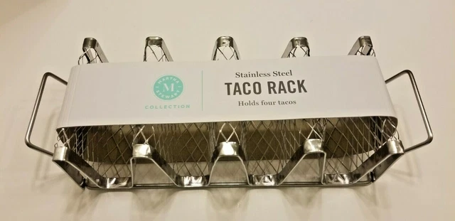 Martha Stewart Collection TACO RACK 4x Holder Stainless Steel Macys MSRP $34 NEW