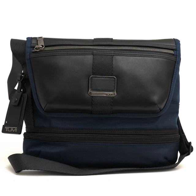 Tumi Alpha Bravo Travis Cross Body Messenger Bag Ballistic Nylon Black Rare Mint
