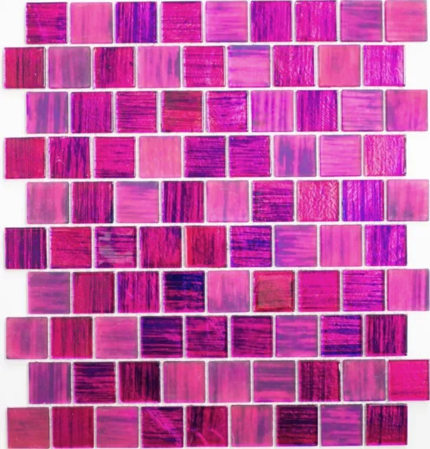 Estructura de mosaico de vidrio joyería espejo de azulejos púrpura rosa pared de cocina WB68-CF47|1 esterilla