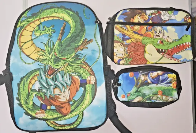 Dragon Ball Z Goku Dragon  Backpack and Lunch Bag Pencil Case 3 Pcs