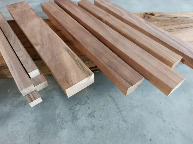 Holzzuschnitt Massivholz Nussbaum Walnuss Leiste Rahmen Bastelholz DIY gehobelt