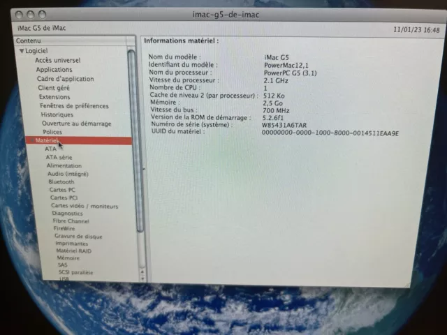 Apple iMac G5 A1145 + clavier Apple Keyboard A1048 LOT 88 3