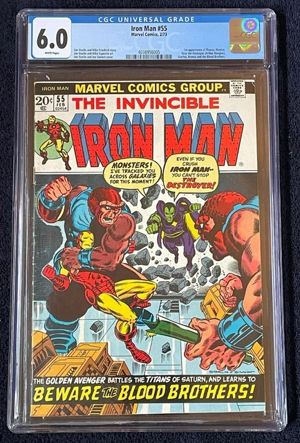 Invincible Iron Man #55 (Feb 73) ✨Graded 6.0 WHITE pages by CGC ✔ 1st Thanos