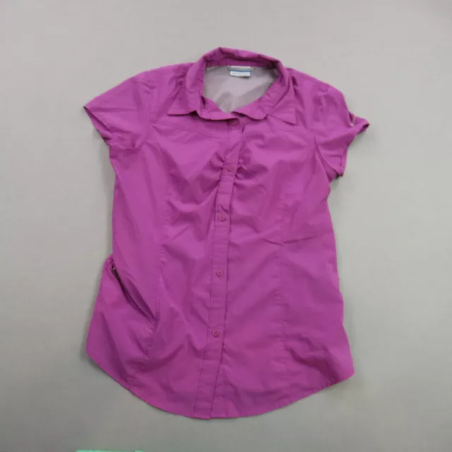 Columbia Shirt Womens Small Short Sleeve Front Outdoor Omni Shade Sun Protect