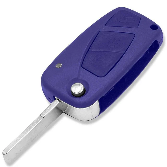 Takestop&reg; Guscio Cover Chiave Telecomando 3 Tasti Blu Fiat Punto Stilo