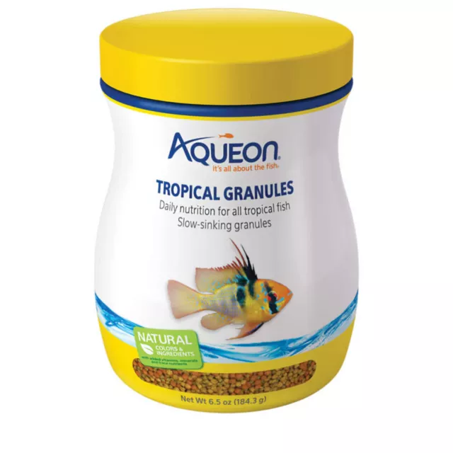 Gránulos tropicales Aqueon 6,5 oz nutrición diaria para todos los peces tropicales